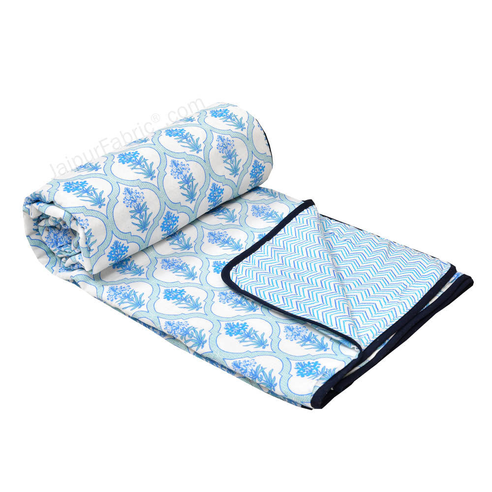 Jaal Darbar Blue Single Bed Dohar Blanket